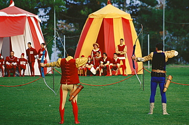 Archery competition, Sagra del Tordo, Historical Celebration, Montalcino, Tuscany, Italy