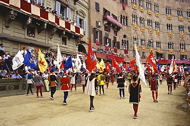 Palio, flag panners, Siena, Tuscany, Italy