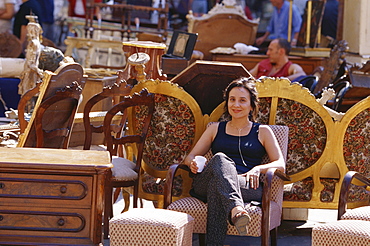 Antiques market, Arezzo, Tuscany, Italy