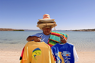 Souvenir vender, Playa Requuson, Baja California, Mexico