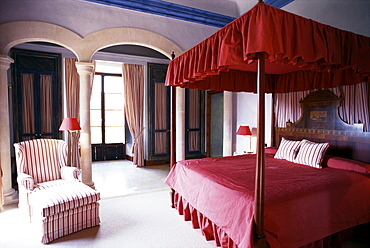 The Bedroom and bed in suite number 21, Hotel Son Net, Holiday, Accomodation, Puigpunyent, Mallorca, Spain