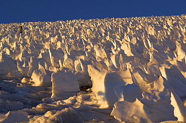 albert leichtfried geht durch den buesserschnee am plateau des Cerro Marmolejo 6085 m, chile