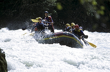 rafting on river Inn, Imst, Tyrol, Austria