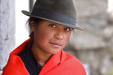 Indigenous girl from Zumbahua, Ecuador, South America