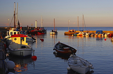 Last sun rays at the harbour of Arlid, Skane, southern Sweden