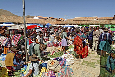 Country market on the market square of Tarabuco, Bolivia, South America