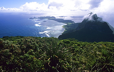 Top of Mt. Gower, view at Mt. Lidgbird, Lord Howe Island, Australia