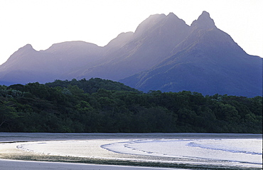 Zoe Bay with The Thump in the background, Hinchinbrook Island, Great Barrier Reef, Australia