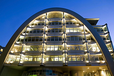 Berlin stock exchange modern architecture at twilight