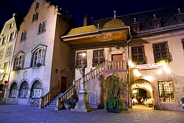 House in Old Town at night, Colmar, Alsace, France