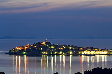 Village of Primosten at night, Adriatic Coast, Croatia