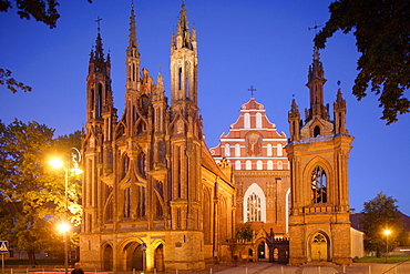 St. Anne's church and the church of the Bernardine monastery are also known as The Gothic Ensemble, Lithuania, Vilnius