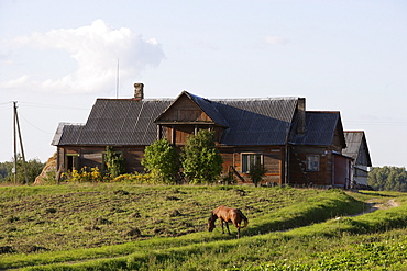 Farmhouses in the area of Trakai, Lithuania