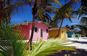 Colorful chalet on the beach, Catalina Island, Caribbean, Dominican Republic