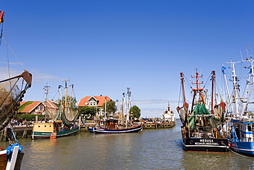 Harbour, Neuharlingersiel, East Frisia, North Sea, Lower Saxony, Germany