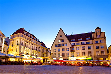 Cafes on the Town Hall Square, Tallinn, Estonia, Europe