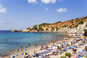 Beach, Cala d Hort, Ibiza, Balearic Islands, Spain