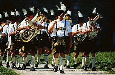 Traditional brass band, Fraueninsel, Chiemsee Lake, Bavaria