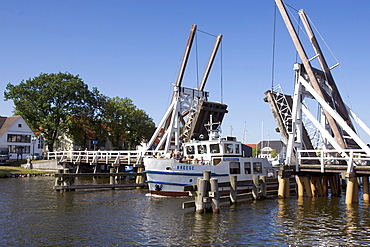 Bascule bridge, Greifswald-Wieck, Baltic Sea, Mecklenburg-Western Pomerania, Germany