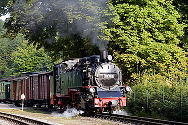 Steam Engine, Rasender Roland, Ruegen, Baltic Sea, Mecklenburg-Western Pomerania, Germany