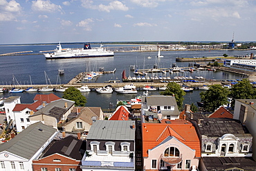 Overview from Lighthouse, Rostock-Warnemuende, Baltic Sea, Mecklenburg-Western Pomerania, Germany