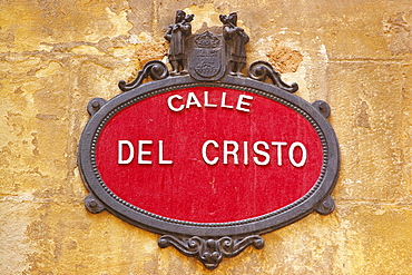 A street sign in the town of Santo Domingo de la Calzada, La Rioja, Spain