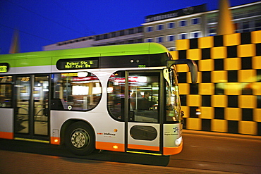 Silberpfeil bus at the bus stop at Steintor, Hanover, Lower Saxony, Germany