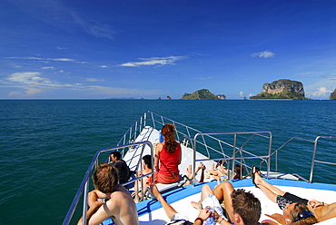 People on the ferry from Ao Nang to Ko Phi Phi, Krabi, Thailand