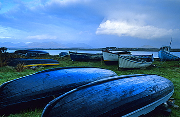 Europe, Great Britain, Ireland, Co. Galway, Connemara, boats in Dog's Bay