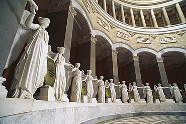 Marble statues in the Liberation Hall, Kelheim, Lower Bavaria, Germany