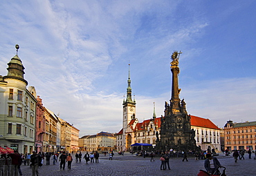 Trinitycolumn with town hall, Olmuetz, Olomouc, Czech Republic