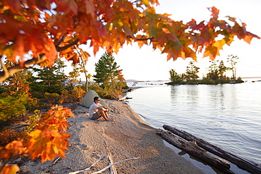 Autumn on Lake Millinocket, Maine, USA