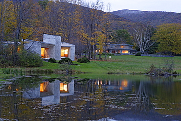 The Folly, front left, designed by Ulrich Franzen at Field Farm Guest House in Williamstown, Massachusetts, United States of America, USA