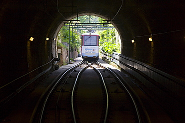 Capri Funicolare Cable Railway Car in Tunnel, Isola d'Capri Island, Capri, Campania, Italy