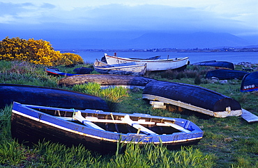 Boats in Dogs Bay, Connemara, Co. Galway, Ireland, Europe