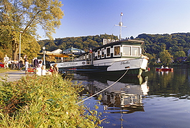 Restaurant ship Thetis, Essen, Kettwig, Ruhr Valley Ruhr, Northrhine Westphalia, Germany