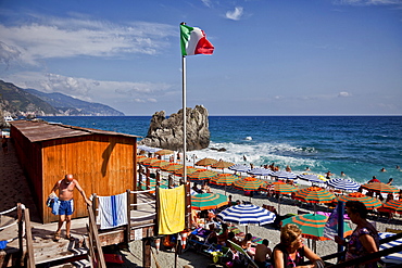 Beach at Monterosso, Cinque Terre National Park, Unesco World Heritage, Italian Riviera, Liguria, Italy