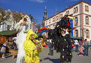 Easter market at St. Wendel with the band Trio Grande - Die Huehner, Saarland, Germany, Europe