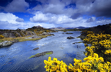 Coast area under rain clouds, Ring of Beara, Beara peninsula, County Kerry, Irland, Europa