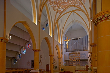 Interior view of the Liebfrauenkirche, Church of Our Lady, Puettlingen, Saarland, Germany, Europe