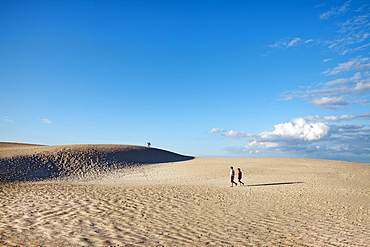 People in the dunes of El Jable, Corralejo, Fuerteventura, Canary Islands, Spain