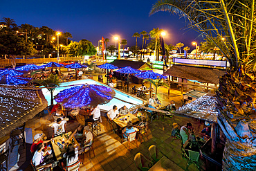 Bar at the beach promenade, Playa del Ingles, Gran Canaria, Canary Islands, Spain