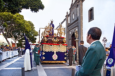 Easter procession at Palm Sunday in front of the church Santo Domingo at the old town, Vegueta, Las Palmas, Gran Canaria, Canary Islands, Spain, Europe