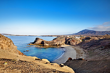 Playa Papagayo in a bay, Lanzarote, Canary Islands, Spain, Europe