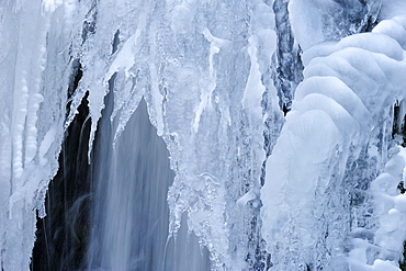 Ice at the river Rhine, Rheinfall, Schaffhausen, Switzerland