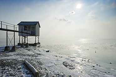 Stilted house, Wasserburg, Lake Constance, Bavaria, Germany