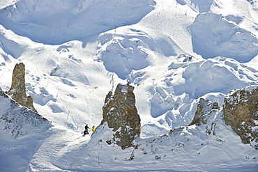 Mountain landscape in Winter, Tignes, Val d Isere, Savoie department, Rhone-Alpes, France