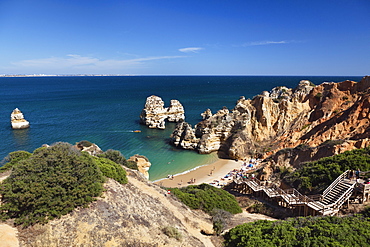 Rocks of the Algarve, Camilo Beach near Lagos, Atlantic Coast, Portugal, Europe