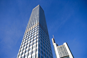 Skycrapers in the financial district, Frankfurt, Hesse, Germany