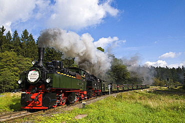 Jubilee train, steam railway, Brockenbahn, Harz, Saxony-Anhalt, Germany